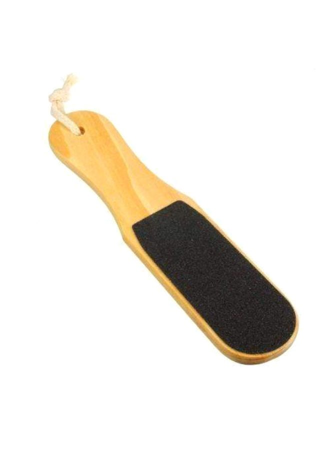 Double Sided Wood Foot File With String Beige/Black