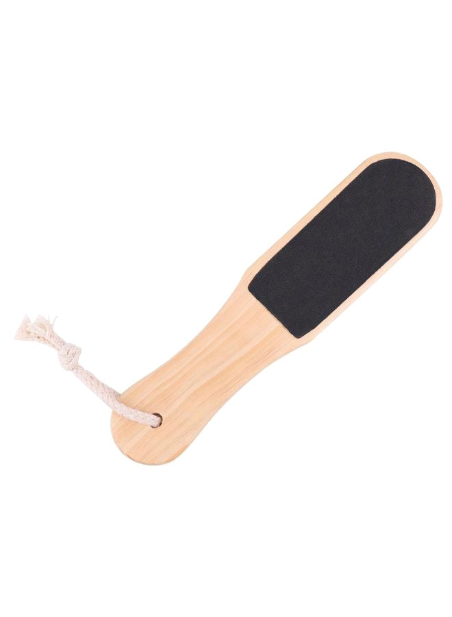 Double Sided Wood Foot File With String Beige/Black