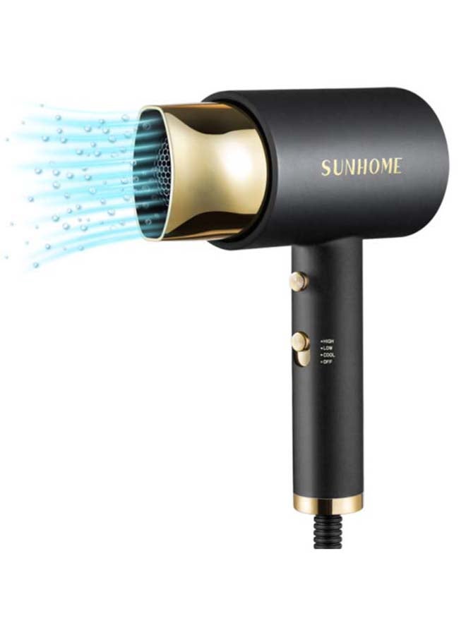 Professional Hair Dryer Set ,1800W Black/Gold 28.8x20.6x8.4cm