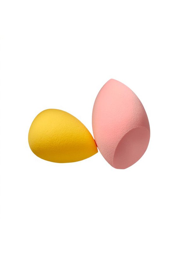 2-Piece Professional Make Up Sponge Set Yellow & pink