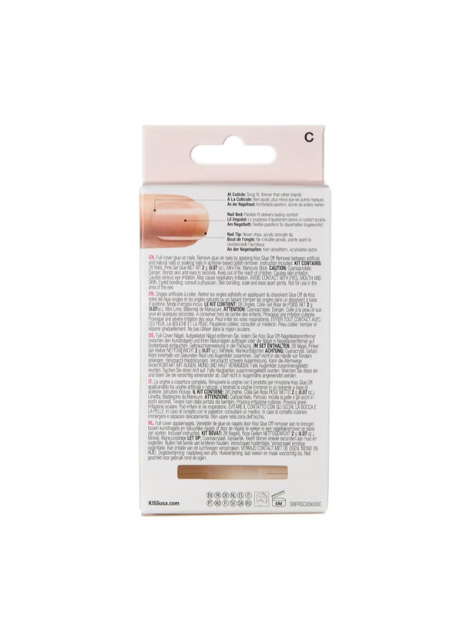 28-Piece Salon Acrylic False Nails Set French Nude - image 4