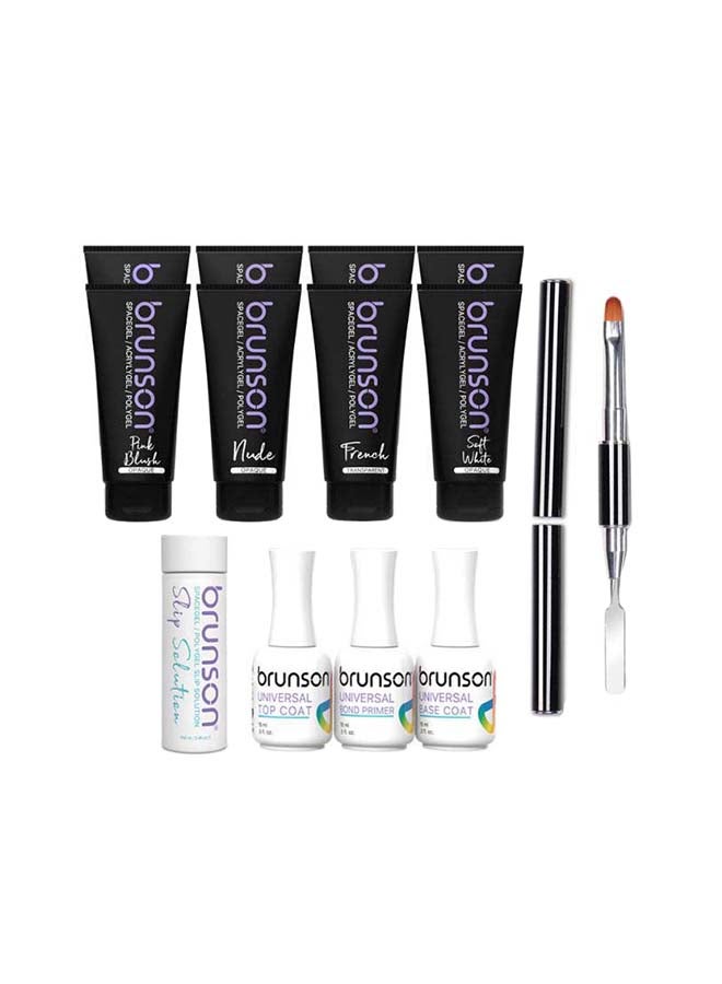 Poly Nail Gel Kit Opaque Including With Slip Solution Top And Base Coat Bond Primer Poly Gel Kit