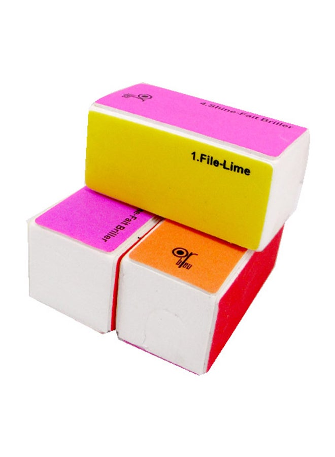 3-Piece 4 Way Mini Nail Buffer Multicolour