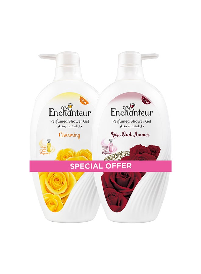Charming Rose Oud Amour Shower Gel 550ml Pack of 2