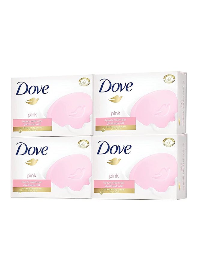Moisturising Soap Bar Nourishing Formula For All Skin Types With One Fourth Moisturising Cream, Pack Of 4 Pink 125grams