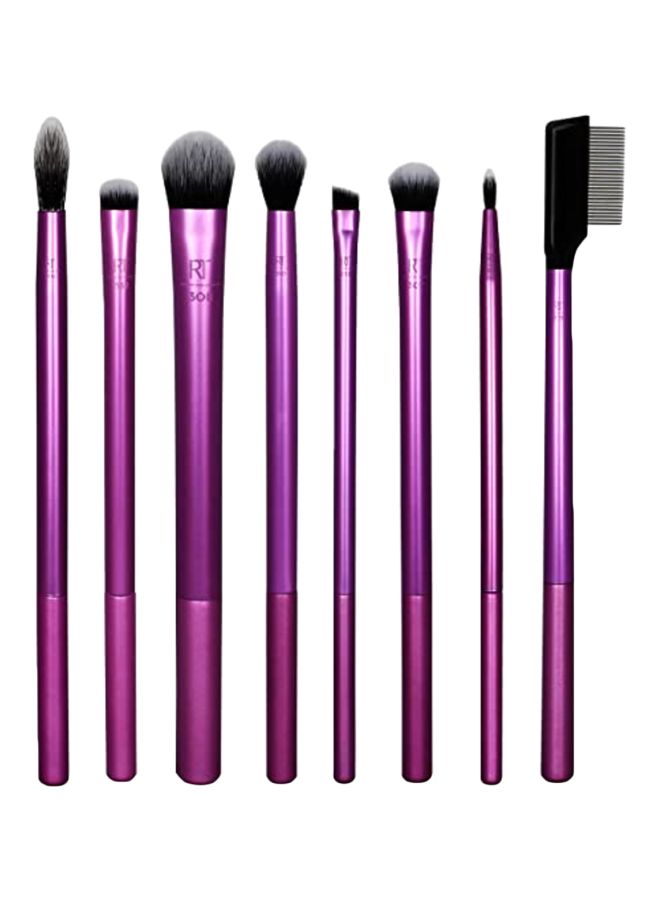 Pack Of 8 Everyday Eye Essentials Brushes Pink/Black