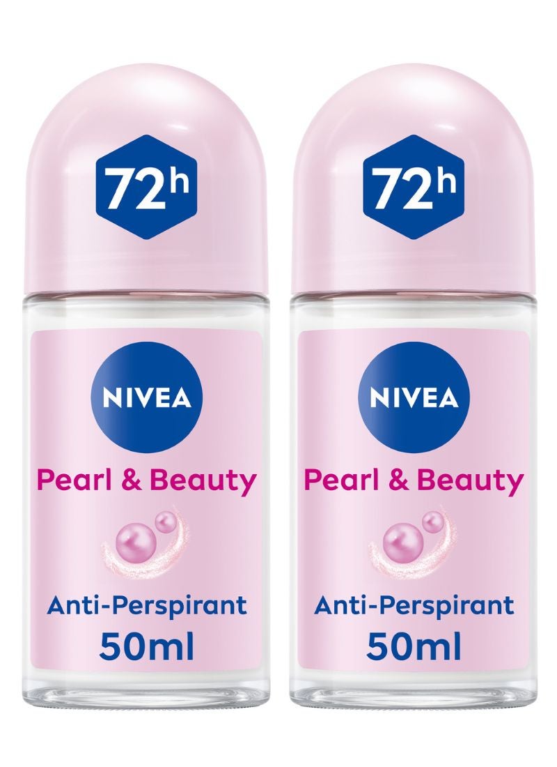 Pearl Extract And Avocado Oil Antiperspirant Roll On Pack Of 2 pink 50ml