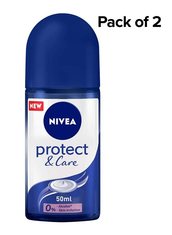Pack Of 2 Protect And Care Antiperspirant Roll On 50ml