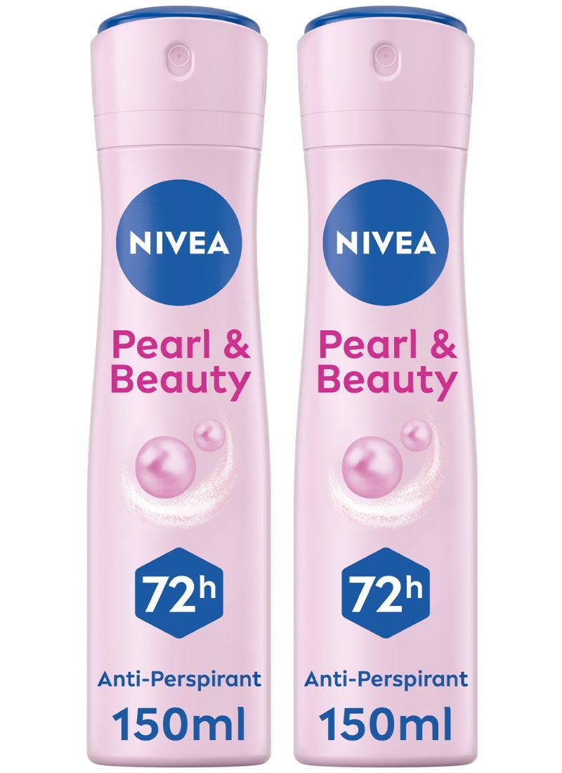 Pack Of 2 Pearl And Beauty Antiperspirant Spray 150ml