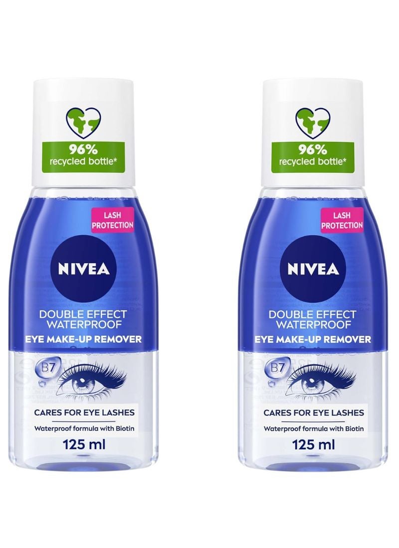 Double Effect Eye Makeup Remover Sensitive Lashes Protection 125ml Pack of 2