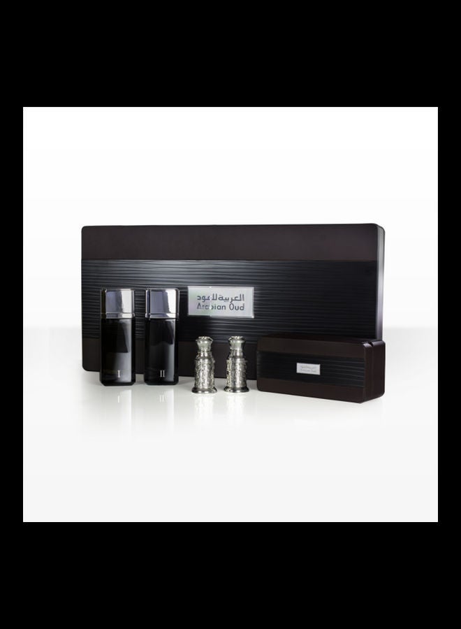 Amwaaj Collection Gift Set Concentrated Perfume 75 Ml, Agar Wood Oil 3 Ml, Incense 3 Ml, Oud 50ml