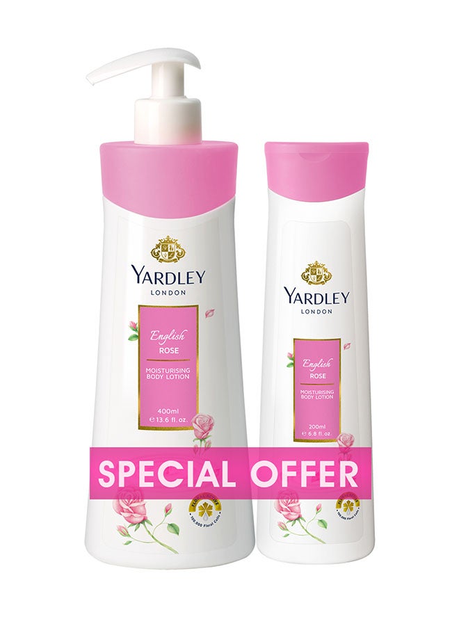 Pack Of 2 Body Lotion English Rose Pink 600ml