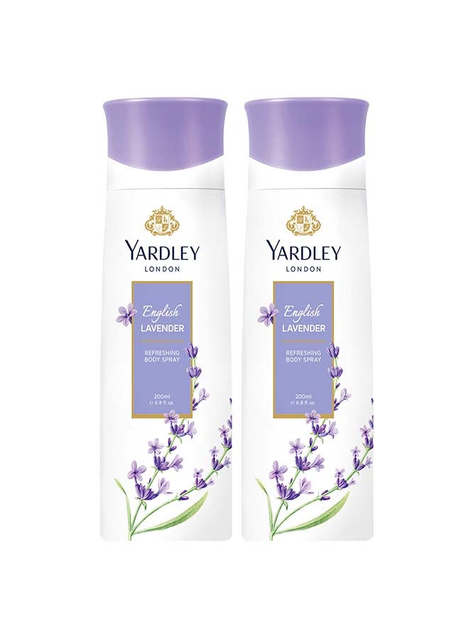 Pack Of 2 English Lavender Body Spray 200ml