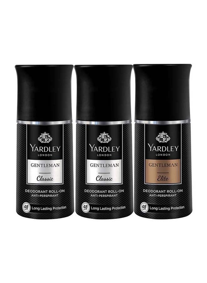 Gentlemen Classic Twin Body Spray  Gift Set (2 x Gentlemen Classic 150ml, Gentlemen Elite 150ml)