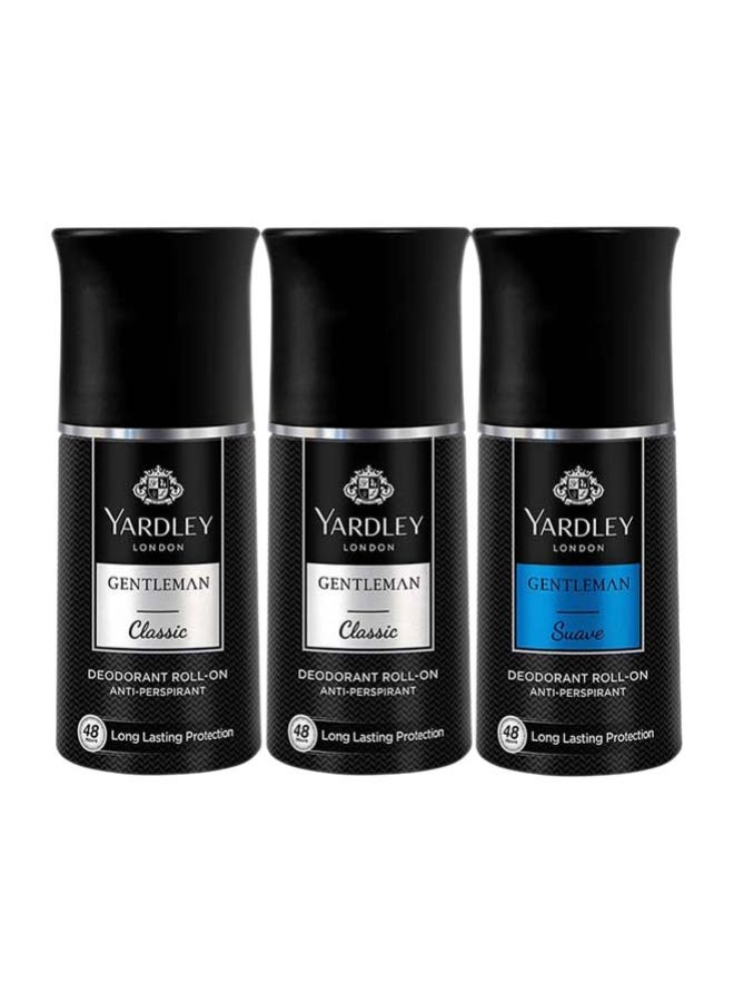 Gentlemen Classic With Gentlemen Sauve Anti Perspirant Roll On Gift Set 2x50ml + 50ml