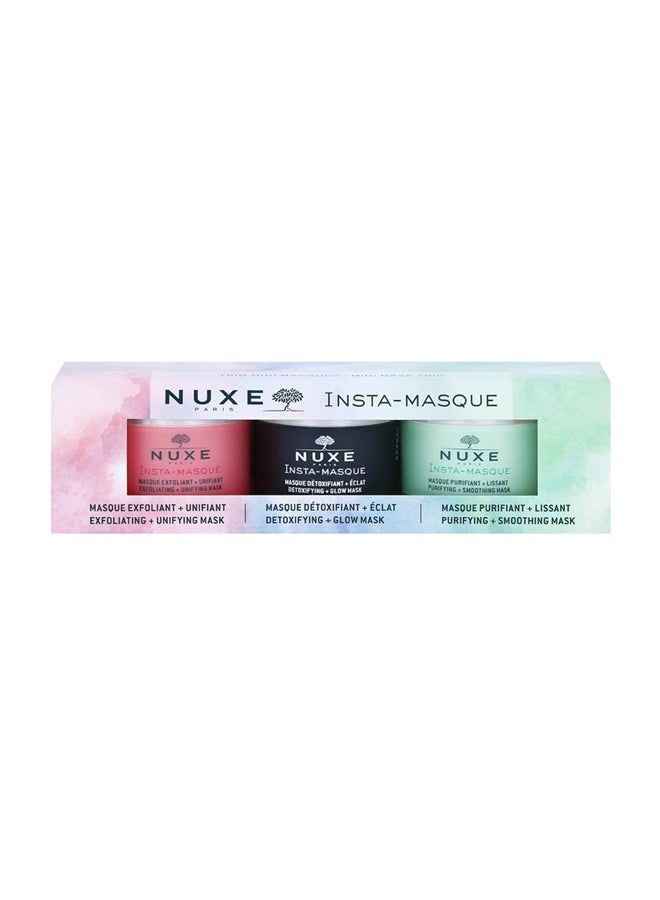 Insta Masque Trio with 3 Face Masks Green/Black/Pink 15ml