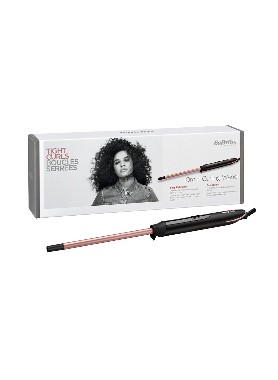 Hair Curler | 10mm Barrel For Precise Curls | led Display For Temperature Control With Quartz Ceramic Technology | 6 Temperature Settings For Customization & Rapid Heat-up Time | C449SDE Black
