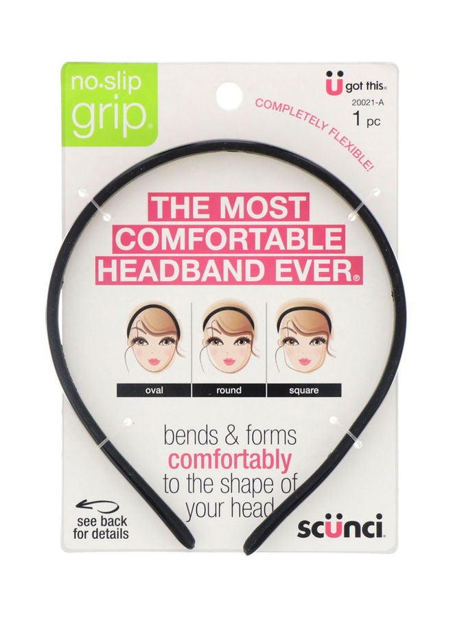 No Slip Grip Bendable Headband Black