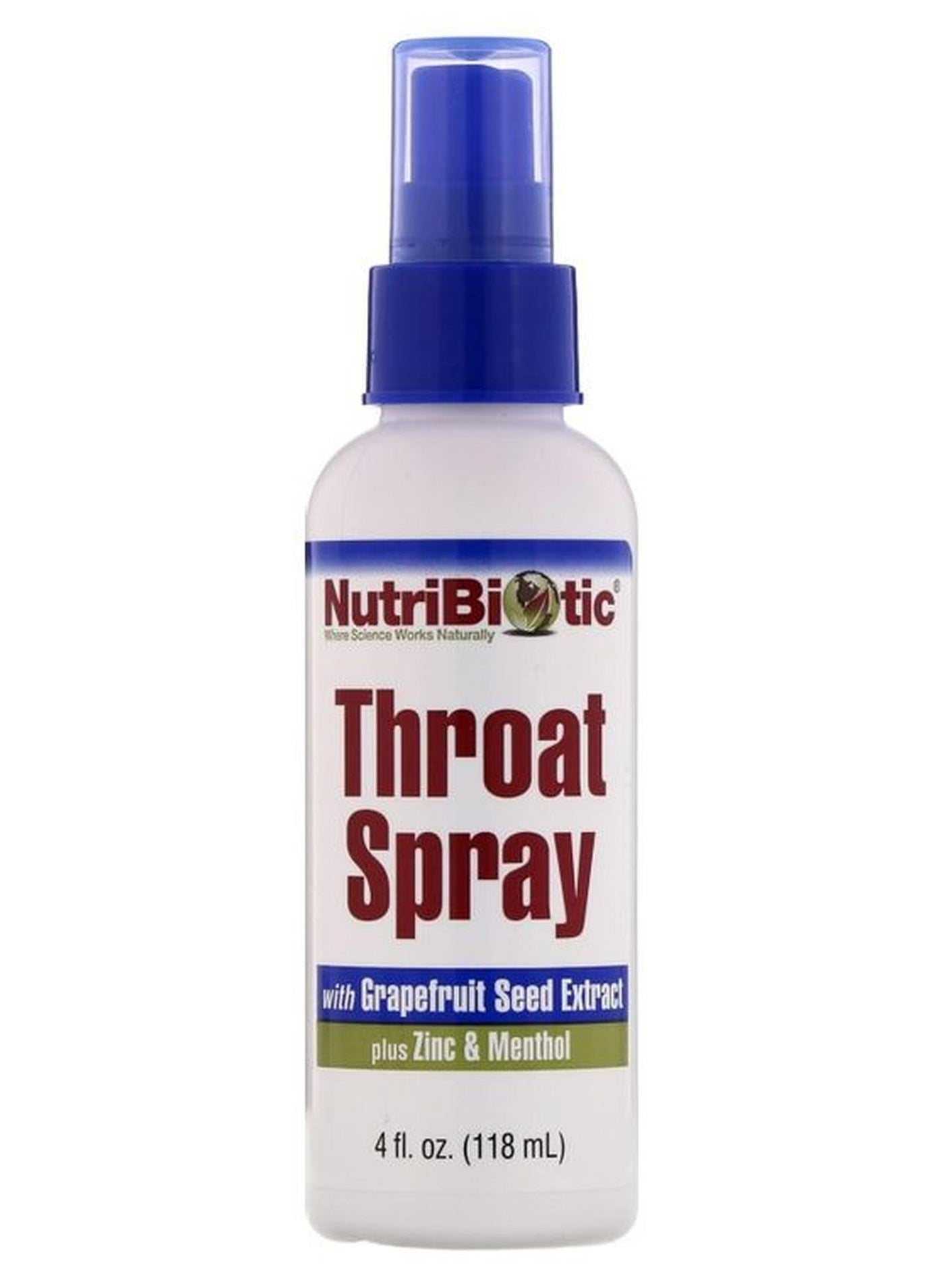 Throat Spray With Grapefruit Seed Extract Plus Zinc And Menthol 118grams