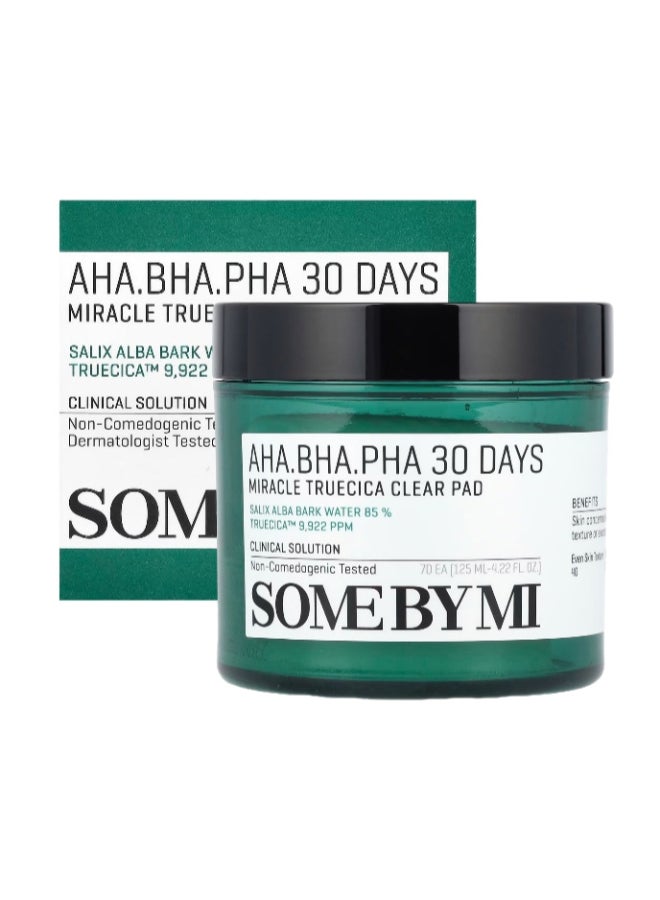 Aha Bha Pha, 30 Days Miracle Truecica Clear Pad, 70 Pads, 125 Ml 125ml