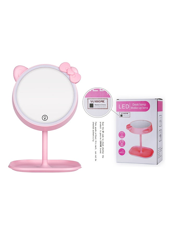 Rechargeable LED Light Makeup Mirror Table Lamp Pink