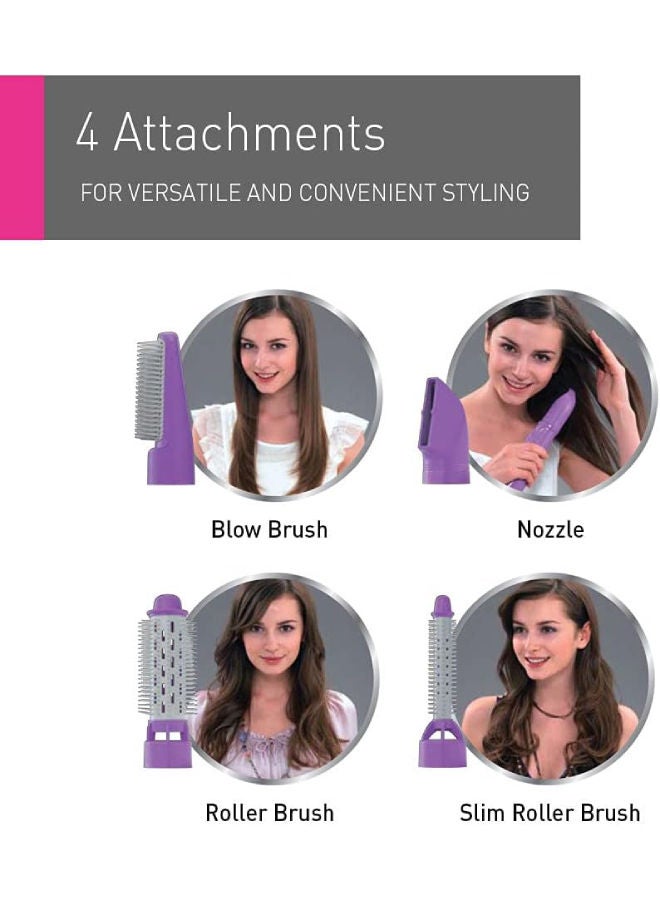 4-In-1 Hair Styler Blow Brush, Eh-Ka42 Violet/White - image 2
