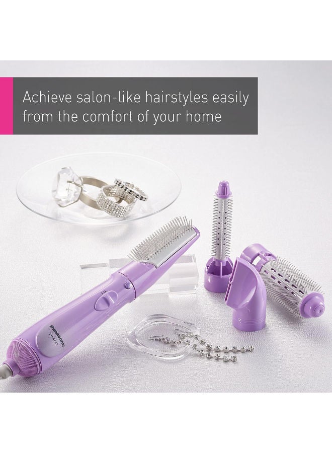 4-In-1 Hair Styler Blow Brush, Eh-Ka42 Violet/White - image 6
