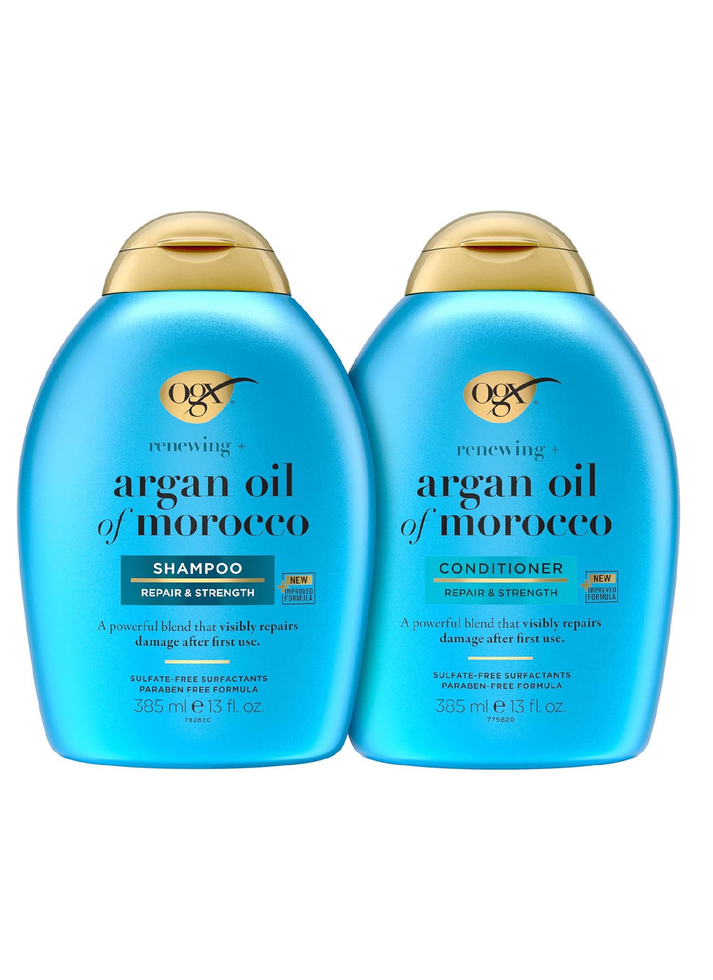 Extra Strength Hydrate And Revive Argan Oil Morocco Shampoo And Conditioner Combo Pack, Sulfate-Free 385ml