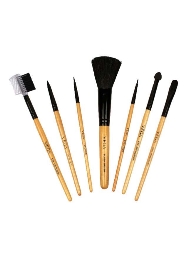 7-Piece Multi-Purpose Brush Set Beige/Black