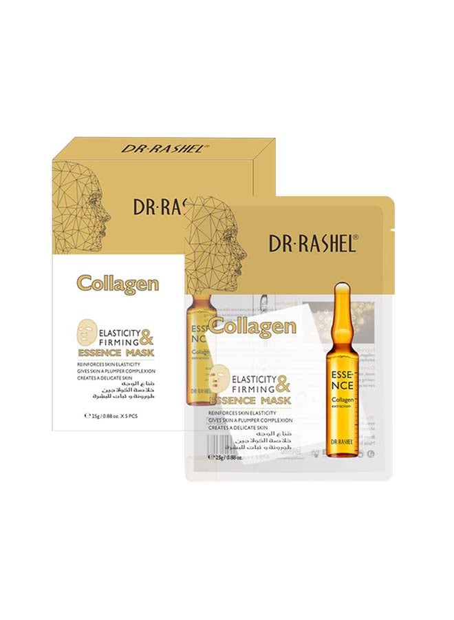 5 Pieces Collagen Elasticity & Firming Essence Mask Multicolour 25grams