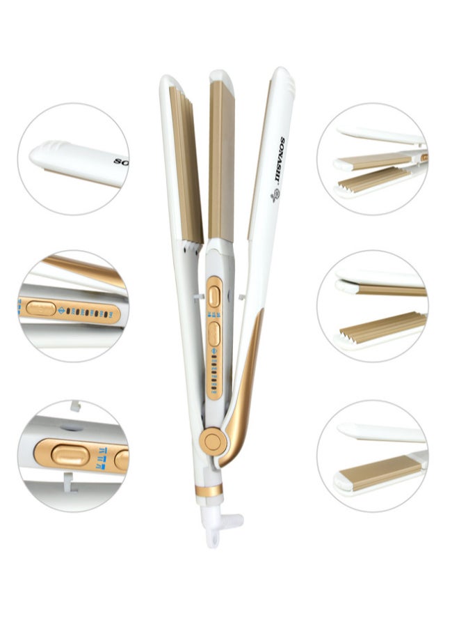 2-Piece Brows Hair Remover Set With Straightener SHS-2082 + SLD-823 White/Gold - image 6