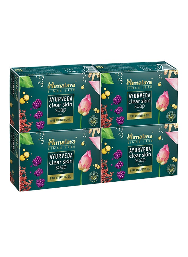 4-Piece Ayurveda Clear Skin  Soap With Pure Ayurvedic Oil 125grams