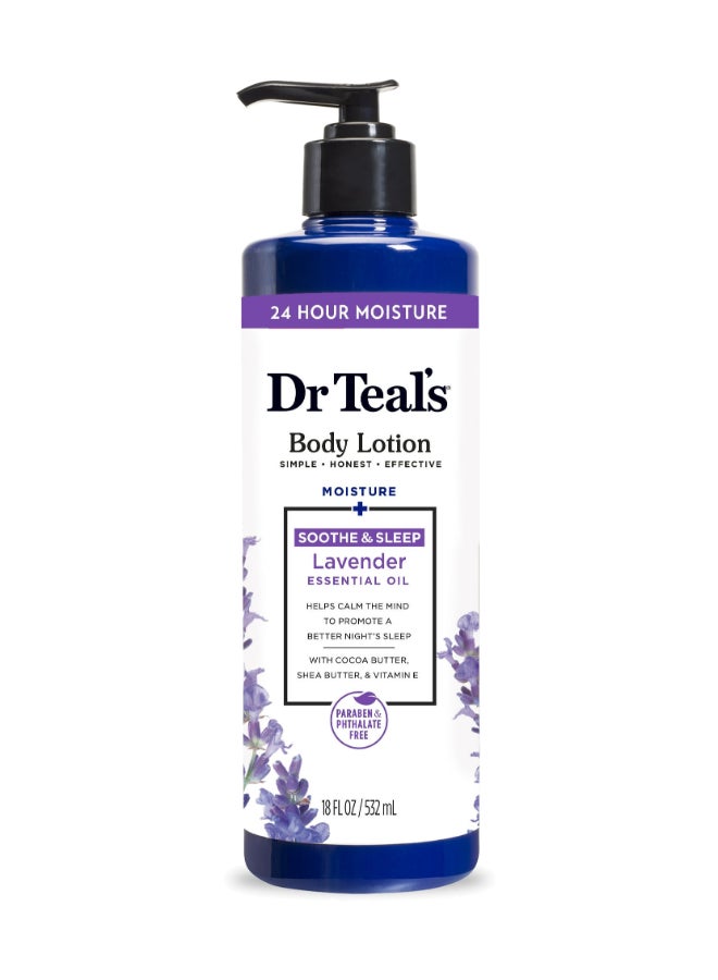 Soothing Lavender Body Lotion for Moisture - Hydrates & Relieves Dry Skin, Calms the Mind for a Better Night's Sleep 532ml