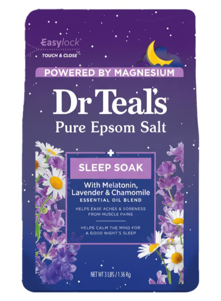 Melatonin Epsom Salt Sleep Soak - Calms the Mind & Eases Muscle Aches for a Better Night's Sleep with Lavender & Chamomile 1.36kg