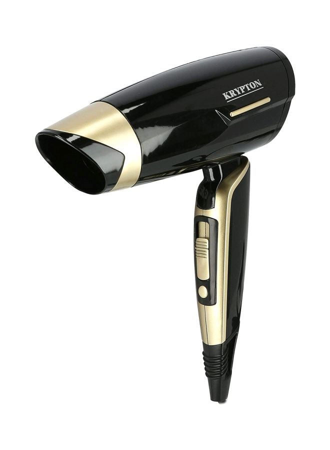 Hair Dryer with Cool Shot, 2 Heat Settings & Concentrator Nozzle – Compact & Travel-Friendly Design Black