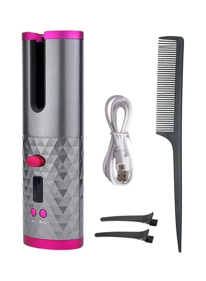 Cordless Auto  Rechargeable Curler Silver/Pink 25x9x11cm