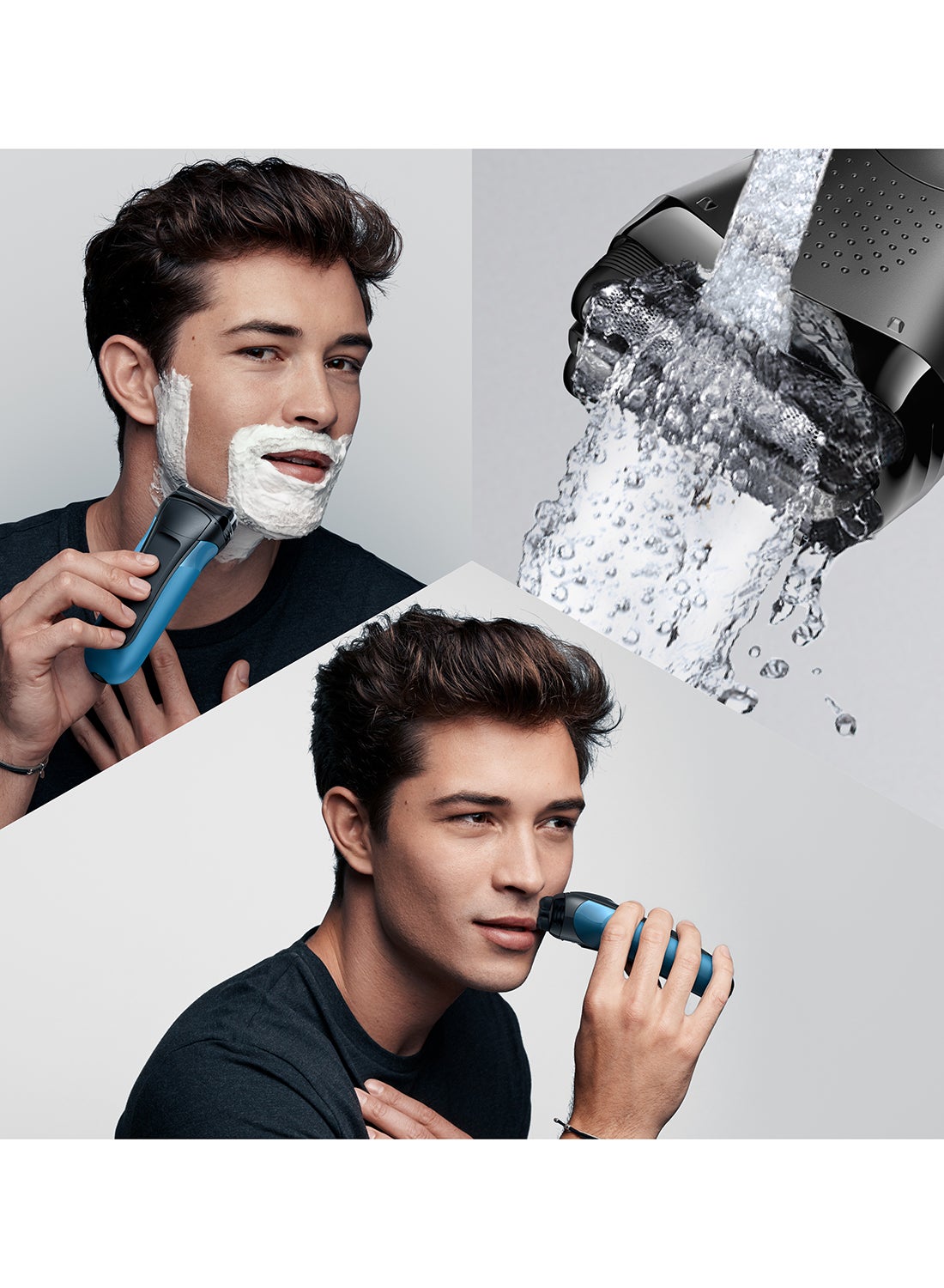 Braun Series 3 310 Electric Shaver, Wet&Dry Rechargeable and Cordless Razor for Men Black/Blue - image 5