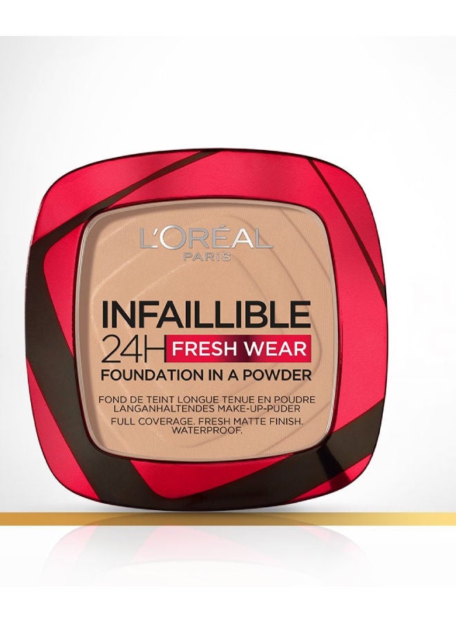 Infaillible 24H Fresh Wear Foundation In A Powder - Waterproof, Full Matte Coverage Transfer proof Makeup Packaging May Vary 120 vanille vanilla