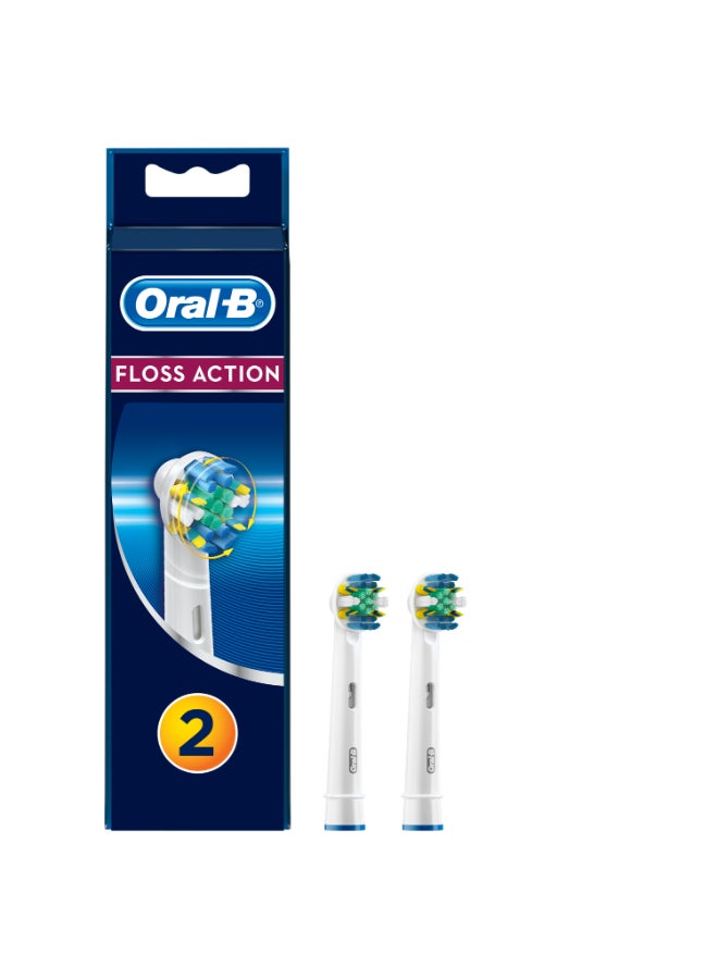 Floss Action Rechargeable Electric Toothbrush Replacement Heads, Deep Cleaning Between Teeth, Micro Bristles for Effective Plaque Removal, Pack of 2 - image 2