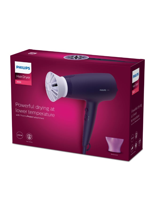 3000 Series Hair Dryer BHD340/13, 2 Years Warranty purple - image 8
