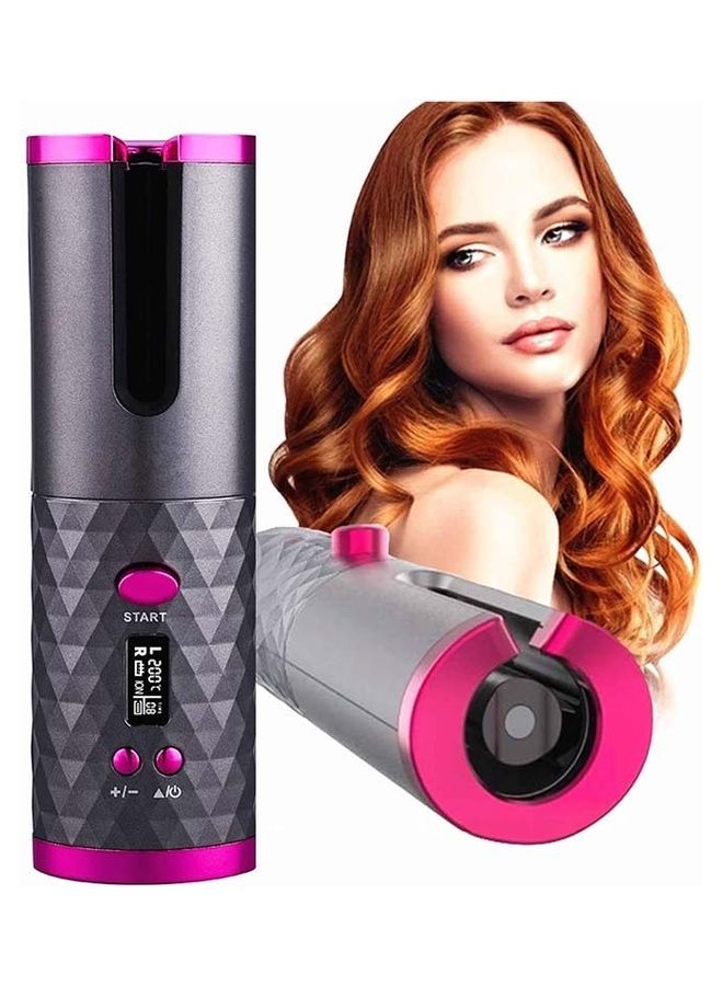 Rechargeable Automatic Hair Curler Black/Pink