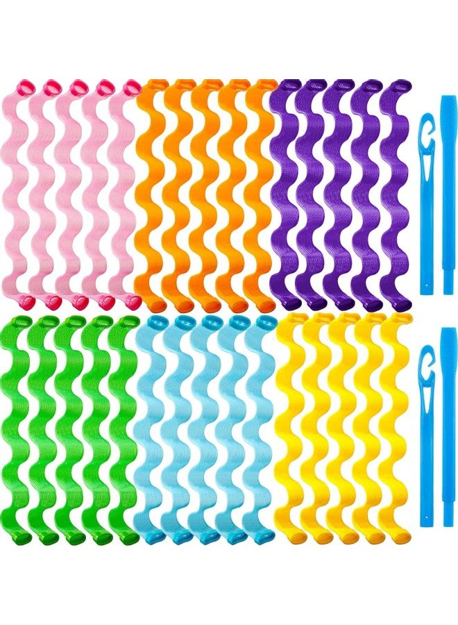 30-Piece Heatless Spiral Hair Curler Set Multicolour