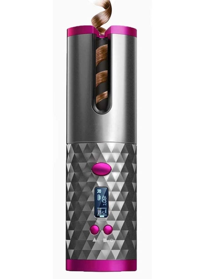 Wireless Automatic Curling Iron Grey/Pink