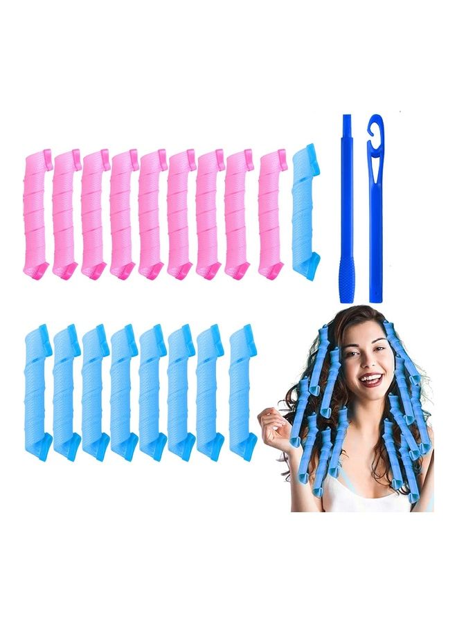 Heatless Hair Rollers Spiral Curlers Set Multicolour