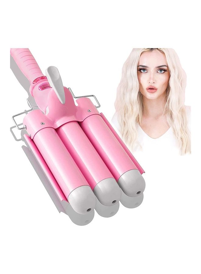 3 Barrel Waver Hair Curler Pink/White