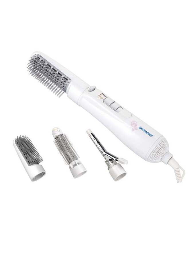4in1 Hair Styler With Detachable Thermal Brush Curler Clip And Big Roller Brush  HighCareCoolOff  Adjustable Settongs 360 Degree Swivel Cord With Hanging Function  SHS-2086 White 32cm