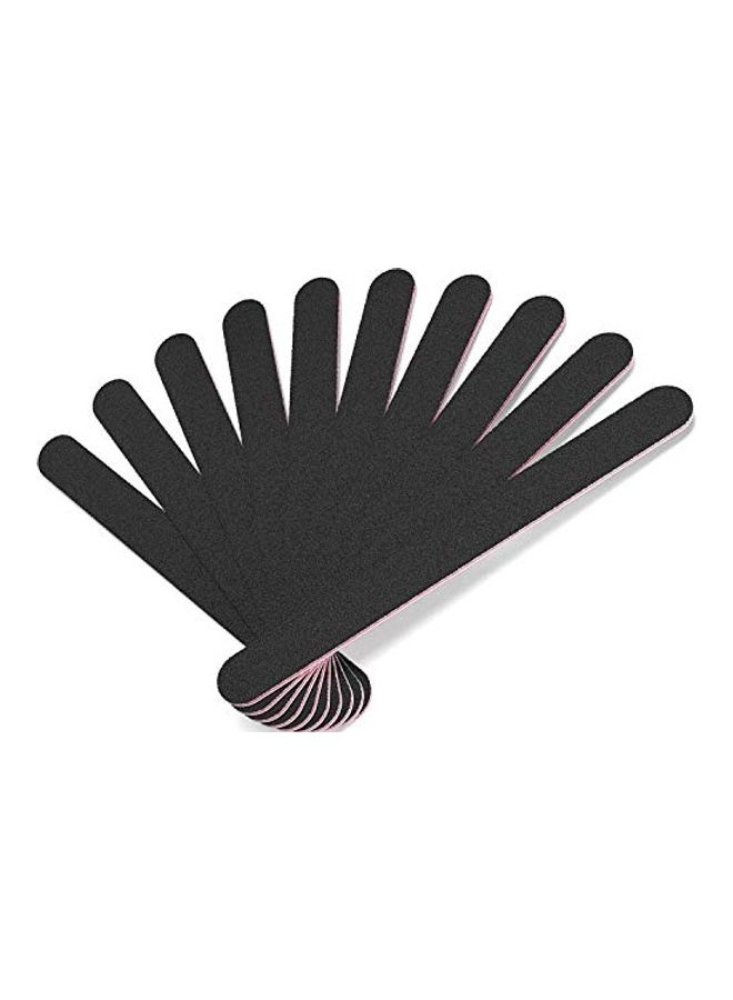 10 Piece Professional Double Sided Nail File Set Black