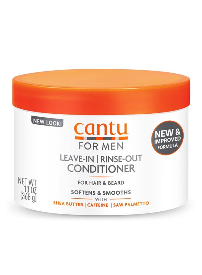 Cantu Men's Leave-In Conditioning Cream 368 g - Hemp Seed Oil & Shea Butter Formula Deeply Moisturizes & Fights Breakage, Gentle on Wavy, Curly & Coarse Hair Multicolour 368grams