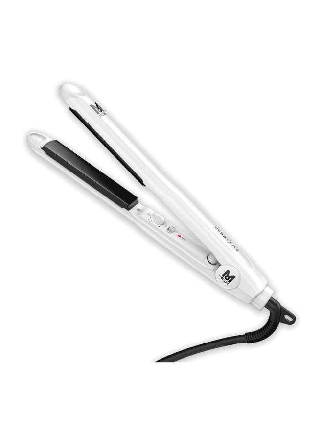 Professional Cerastyle Hair Starightener For Women Ultra-Fast Heat-Up Time For Quick Usage Perfect Hair Starightener For Frizzy Curly Hair- White 4417-0151 White 33cm