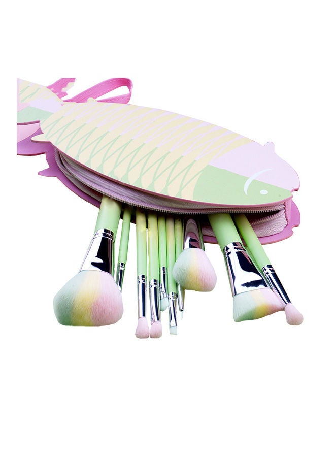 10-Piece Metal Makeup Brushes Set Passion Fruit